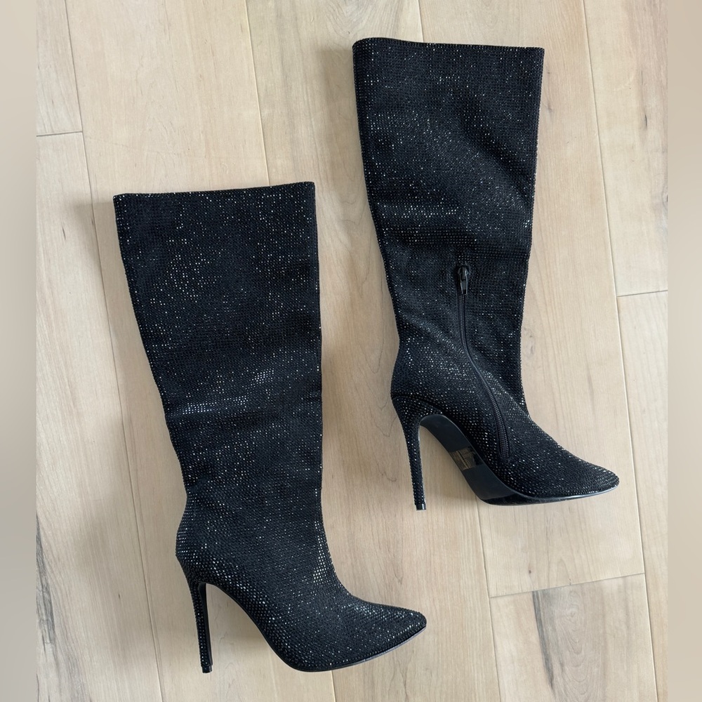 New without tags black sparkly black tiny studs all over shimmery boots. Size 6
